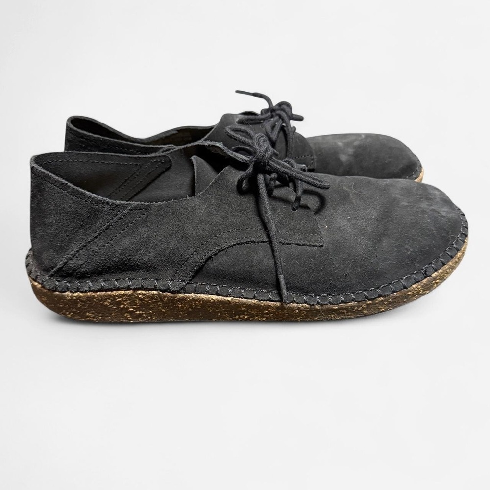 Birkenstock Black Suede Gary Shoes Casual Lace Up Size 40 M 7.5 W 9